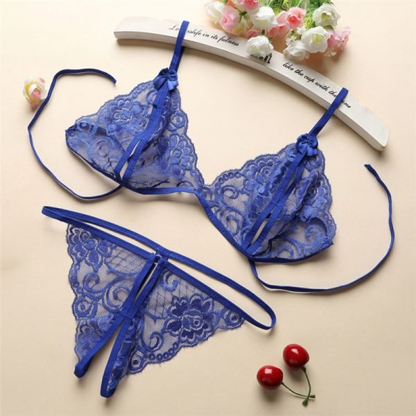 Ensemble de Lingerie Sexy en dentelle pour femmes, soutien-gorge ouvert, sous-vêtements érotiques exotiques, Porno, Lenceria, Lingerie transparente - Image 5