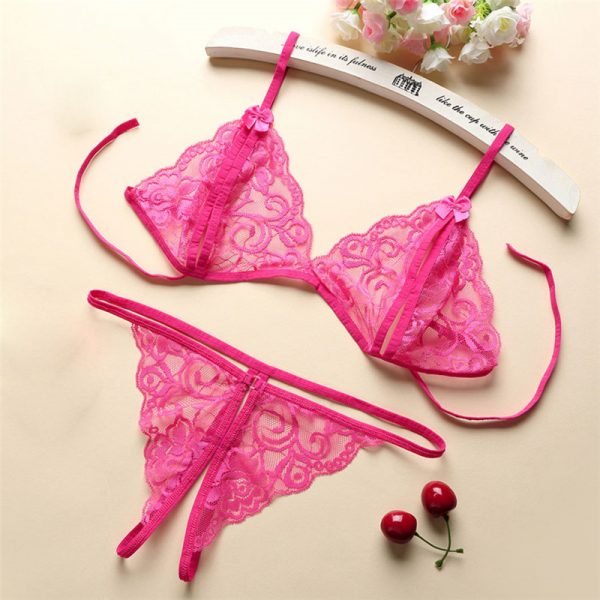 Ensemble de Lingerie Sexy en dentelle pour femmes, soutien-gorge ouvert, sous-vêtements érotiques exotiques, Porno, Lenceria, Lingerie transparente - Image 6