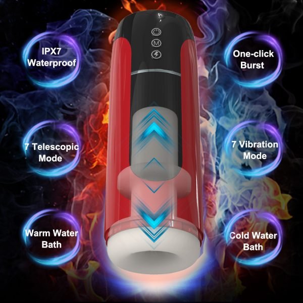 Automatic Telescopic Male Masturbator Thrusting Machine Blowjob Pussy Masturbation Cup Adult Sex Toys for Men IPX7 Waterproof