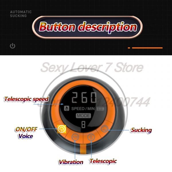 Automatic Telescopic Thrusting Sucking Deep Throat Vibration Moaning Voice Male Masturbator Tools Adult Sex Machine Toys For Men - Image 3