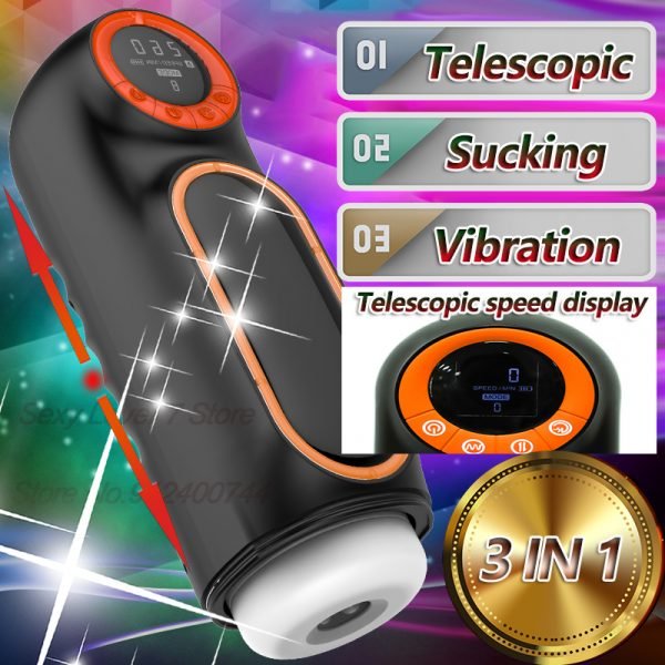 Automatic Telescopic Thrusting Sucking Deep Throat Vibration Moaning Voice Male Masturbator Tools Adult Sex Machine Toys For Men