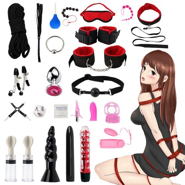 BDSM Sex Toys Kit for Women Bondage Set Adults 18 Sexytoy Handcuffs Nipple Clamps Whip Spanking for Private SM House Pleasure