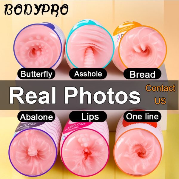 BODYPRO Masturbation Egg Portable Masturbation Cup Pocket Pussy Real Vagina Anal Oral Sex Aircraft Cup Sex Toys For Men