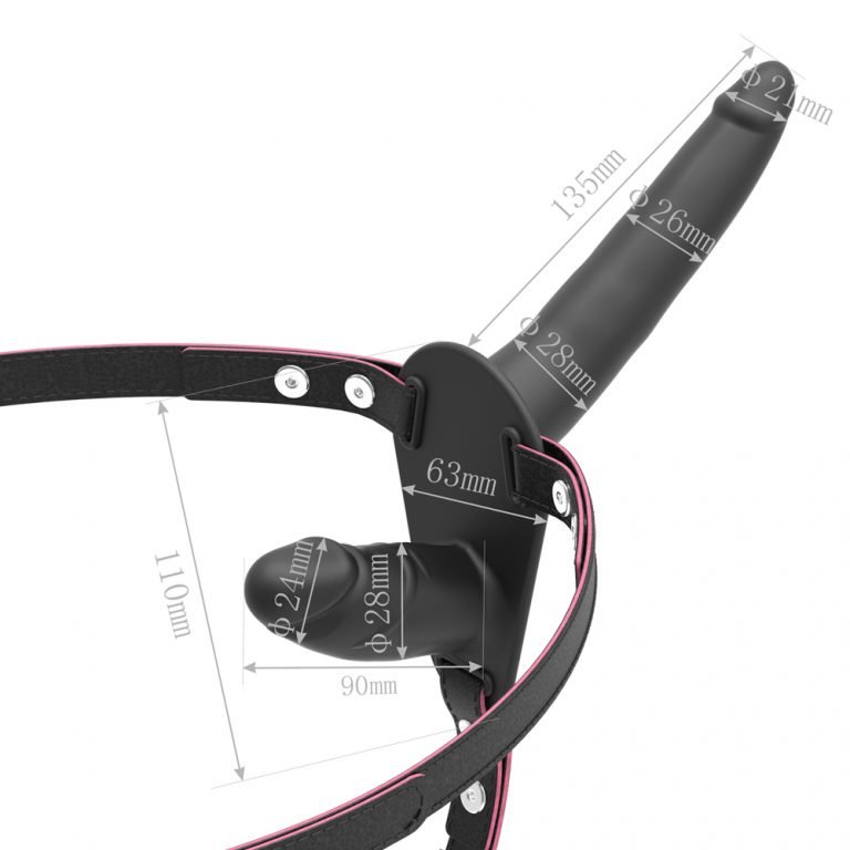 Double Penis Dildo Double Ended Strapon Ultra Elastic Harness Belt 