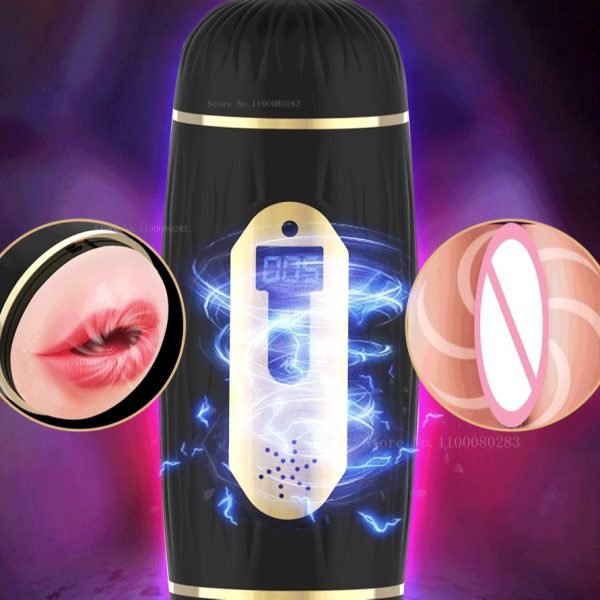 Lifelike Male Blowjob Masturbator Vagina Vibrator Sucking Aircraft Cup Sex Machine Pocket Pusssy Pronunciation Adult For Man Toy - Image 2