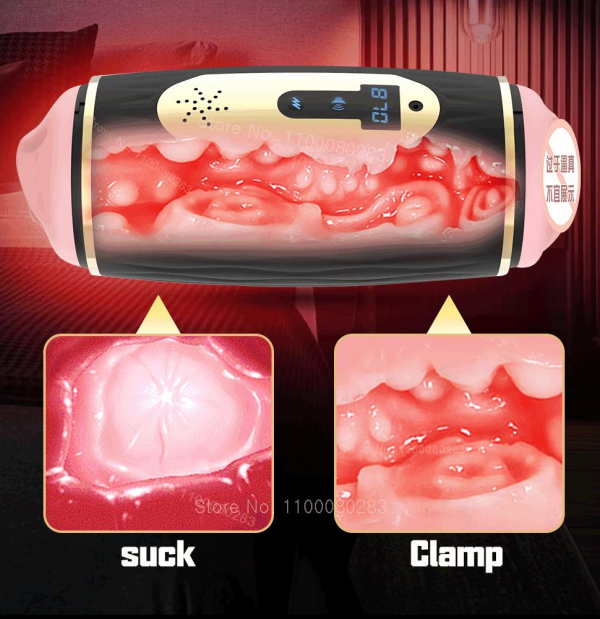 Lifelike Male Blowjob Masturbator Vagina Vibrator Sucking Aircraft Cup Sex Machine Pocket Pusssy Pronunciation Adult For Man Toy - Image 3