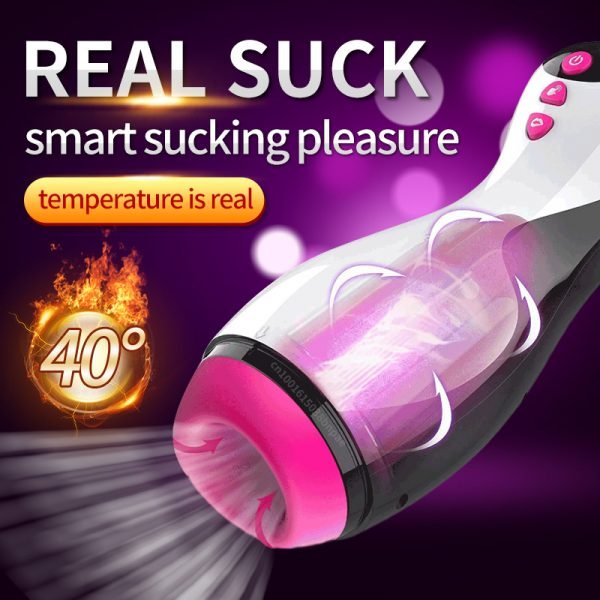 Male Automatic Sucking Heating Vagina Pussy Masturbation Cup Hands Free Real Blowjob Masturbator Adult Sex Toys For Men 18+