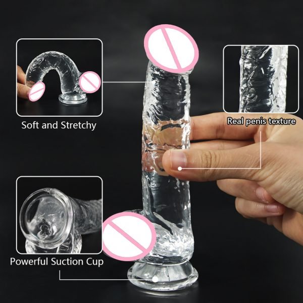 New Realistic Dildos Erotic Jelly Dildo With Super Strong Suction Cup Sex Toys for Woman Men Artificial Penis G-spot Simulation - Image 6