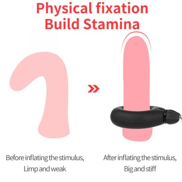 Newest Inflatable Cock Ring Penis Pump Clamp Lock Bondage Delay Ejaculation Dick Erection Ball Stretcher Enlarger Rings Sex Toys - Image 4