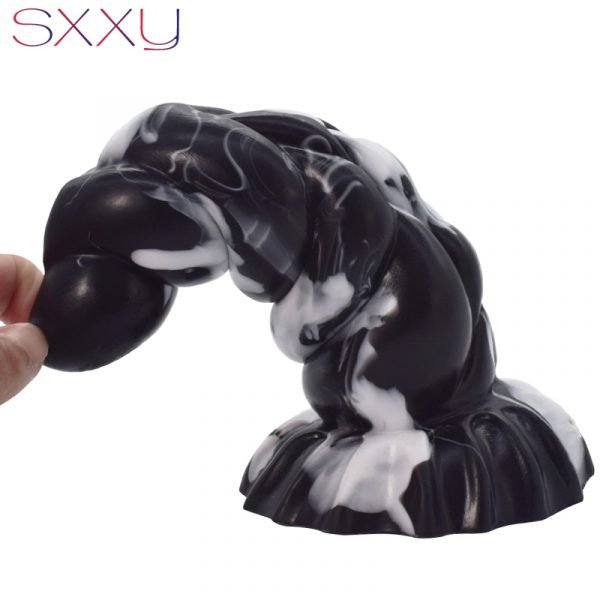 SXXY Curve Anal Toys for Men Women Liquid Silicone Fantasy Butt Plug Monster Beaded Realistic Dildo Sex Shop G Spot Masturbate - Image 5