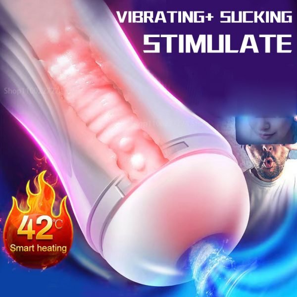 Sex Toys for Men Sucking Automatic Male Masturbator Cup Realistic Vagina Pussy Blowjob Suction Vibrator Masturb for Adults 18 - Image 3