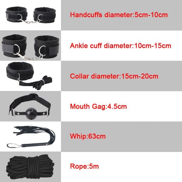 Sexy Leather BDSM Kits Plush Sex Bondage Set Handcuffs Sex Games Whip Gag Nipple Clamps Sex Toys For Couples Exotic Accessories - Image 6